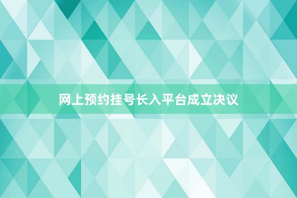 网上预约挂号长入平台成立决议